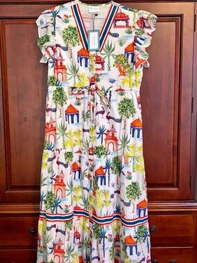 ISLAPAYAL Perfect Cotton Print Dress NWT Size Medium